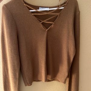 Brown soft long sleeve top.